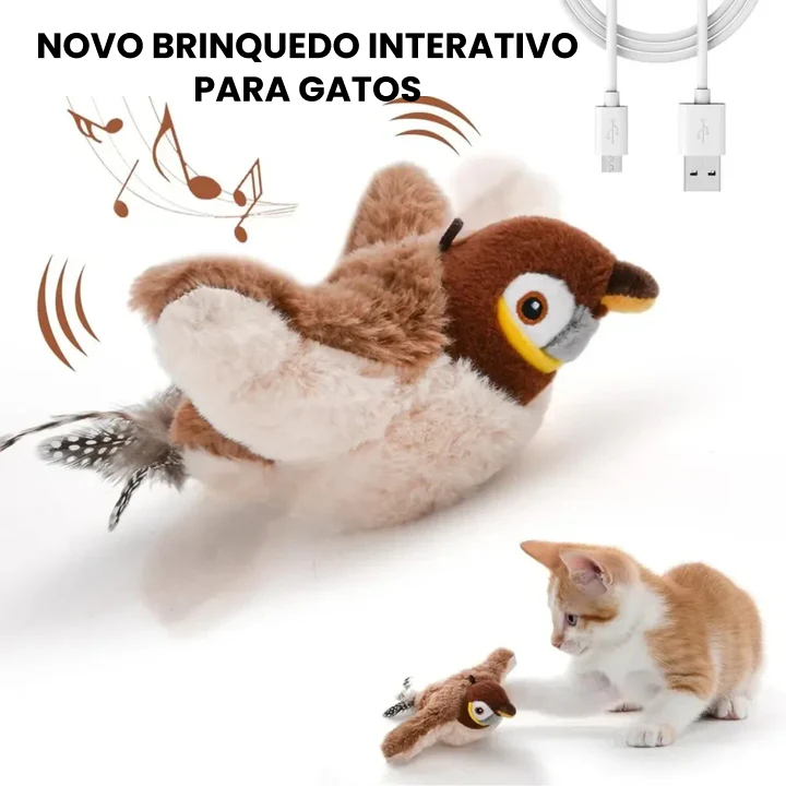Brinquedo Interativo para Cães e Gatos - Pássaro "Voador" - Recarregável
