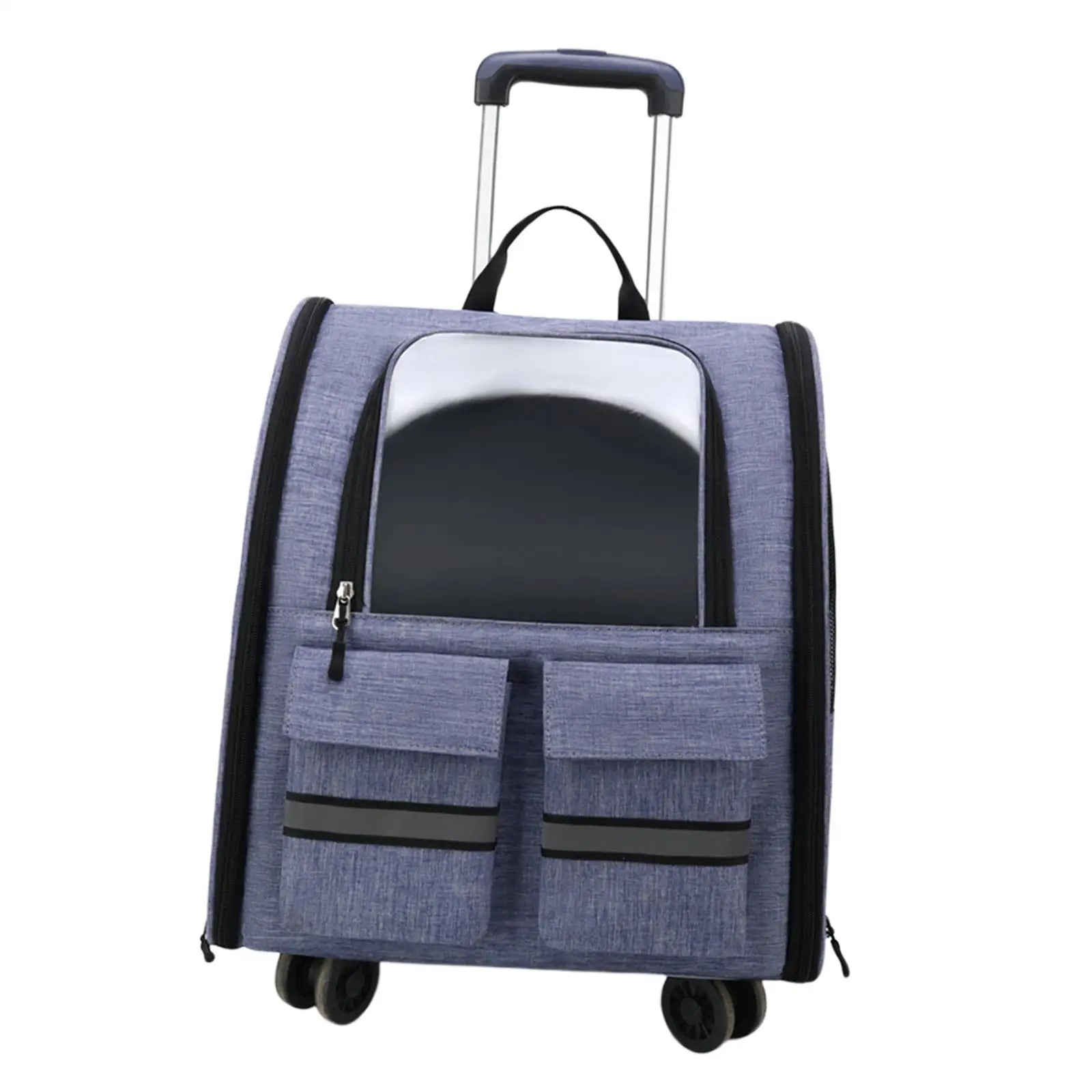 Maleta/Mochila Portátil de Carrinho Transparente para Transporte de Gatos e Cães
