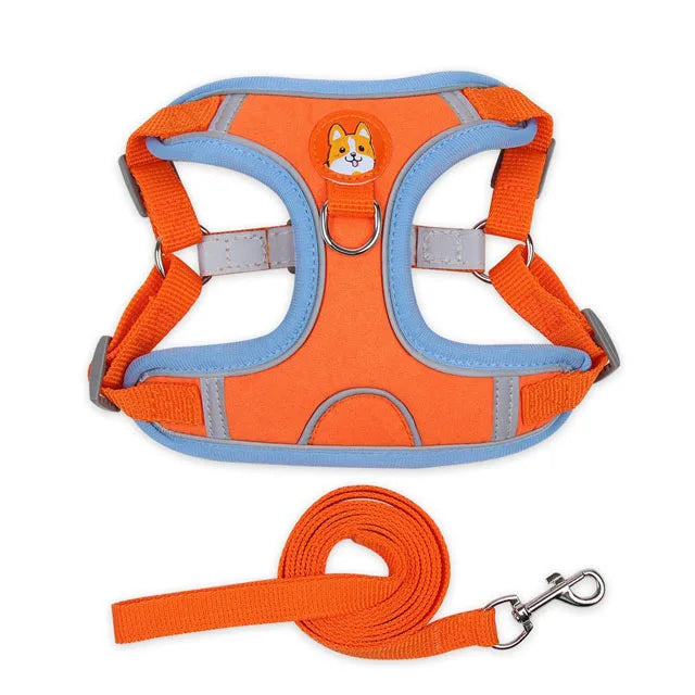 Pet Dog Harness and Leash Set Adjustable Flannel Chest Harness Reflective Breathable For Small Dogs Teddy Chihuahua Pet Supplies