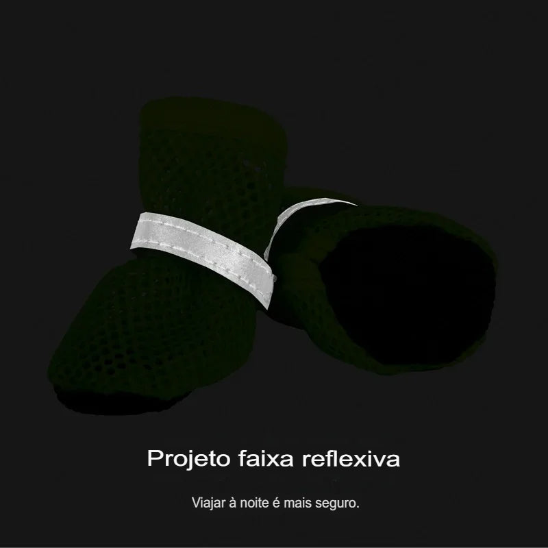 Sapatos de Malha Respirável para Cães - Kit com 4 unidades