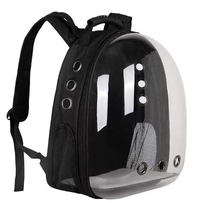 Mochila Cápsula Espacial Transparente para Gatos – Transporte Portátil e Respirável.