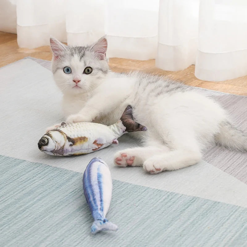 Peixe em Movimento Elétrico Realista - Brinquedo Inteligente para Gatos e Cães