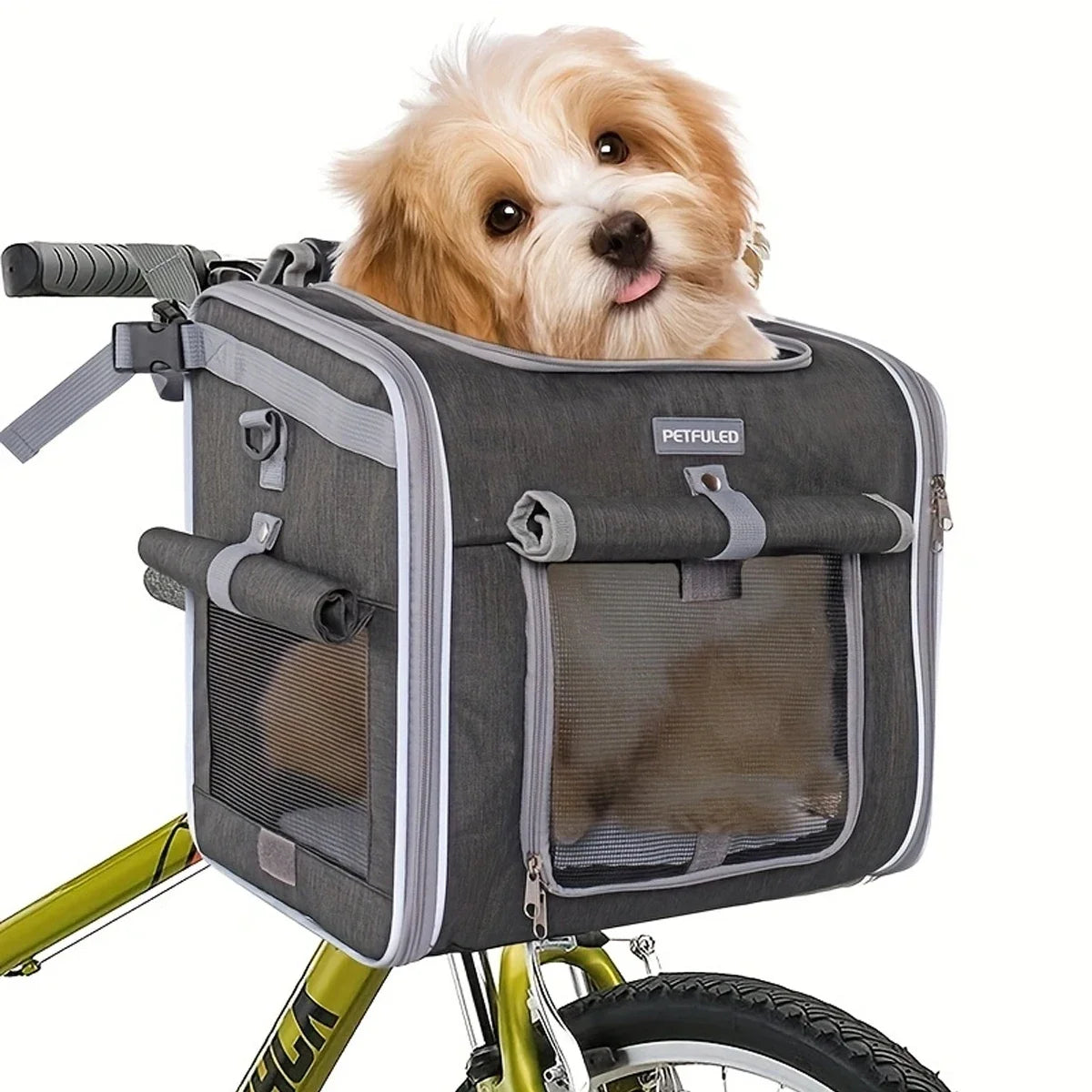 Cesta Dobrável para Bicicleta e Mochila Transportadora para Pets