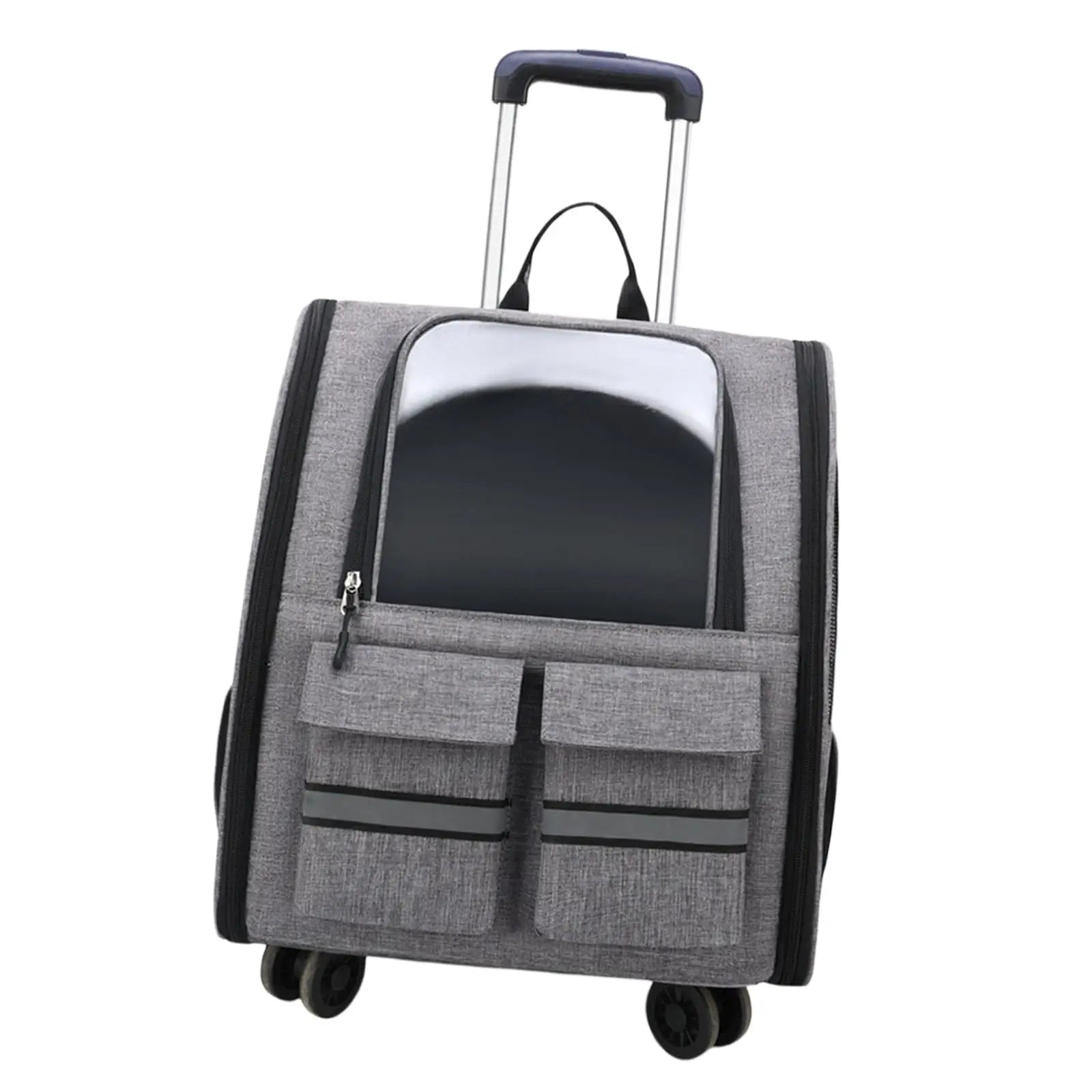 Maleta/Mochila Portátil de Carrinho Transparente para Transporte de Gatos e Cães