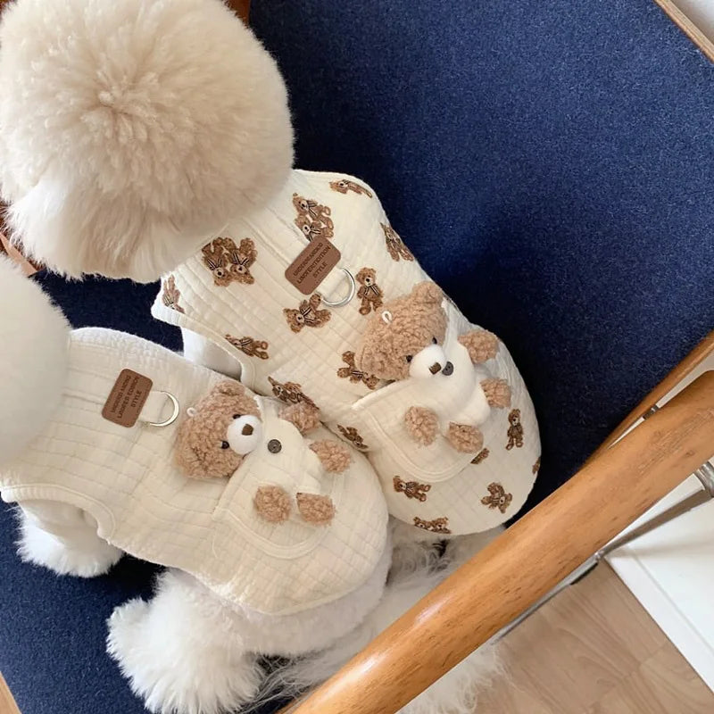Roupa/colete para Cão e Gato - Boneco de Urso com Gancho