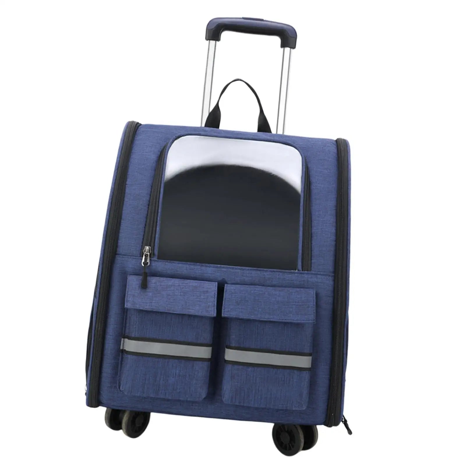 Maleta/Mochila Portátil de Carrinho Transparente para Transporte de Gatos e Cães