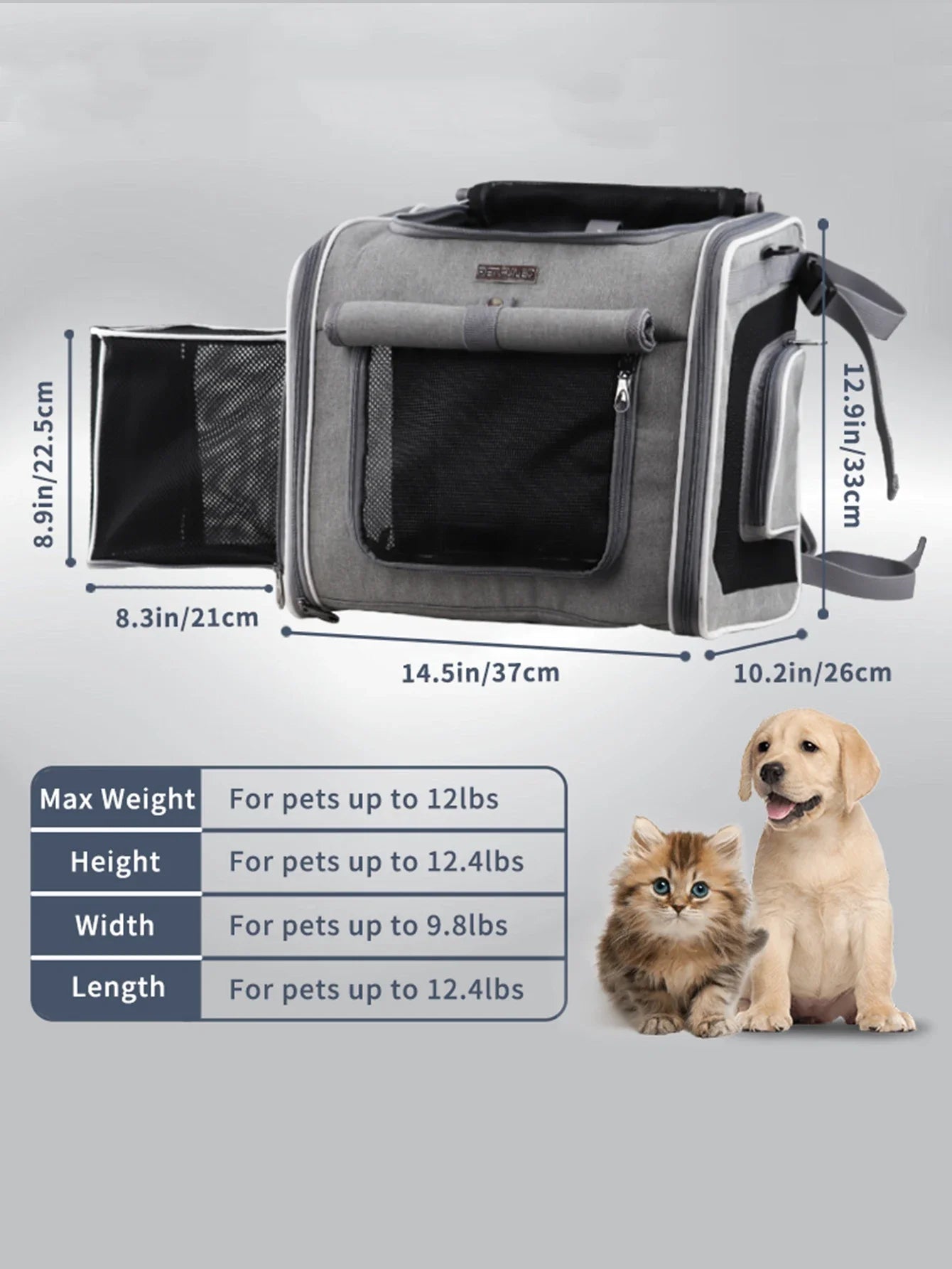 Cesta Dobrável para Bicicleta e Mochila Transportadora para Pets