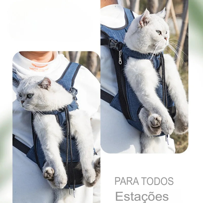 Bolsa/Saco Transportadora para Gatos e Cães – Conforto Frontal ou Traseiro em Qualquer Passeio