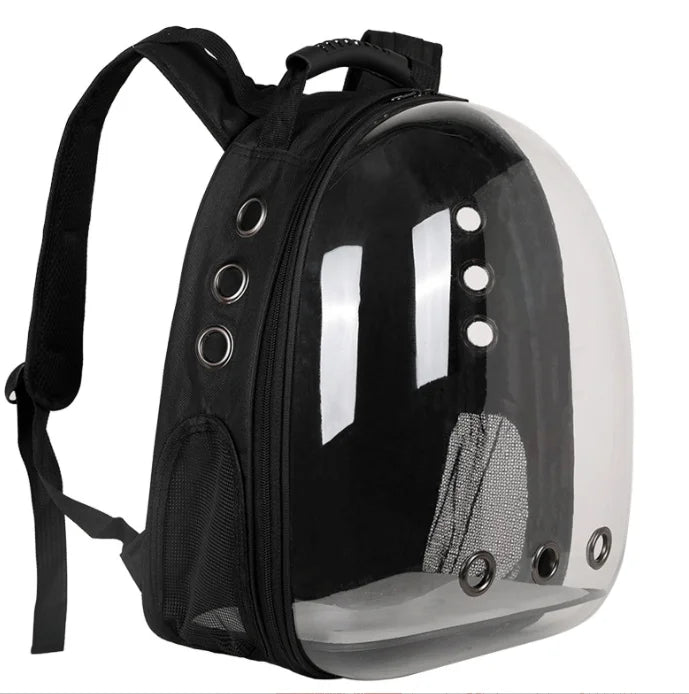 Mochila Cápsula Espacial Transparente para Gatos – Transporte Portátil e Respirável.