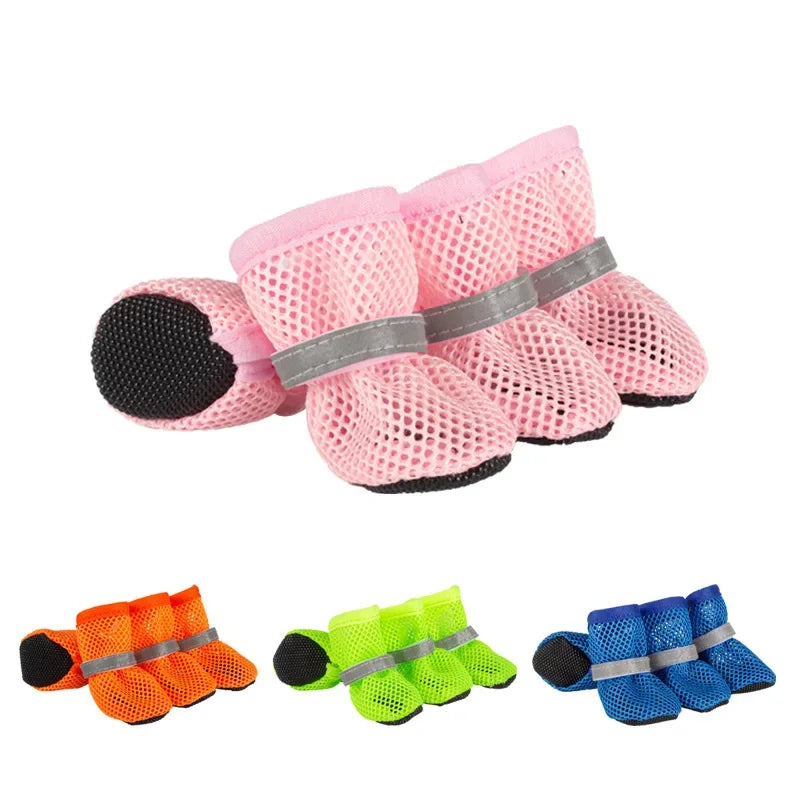 Sapatos de Malha Respirável para Cães - Kit com 4 unidades
