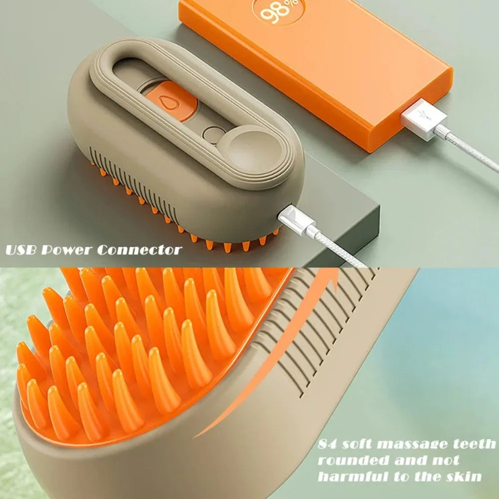 Escova a Vapor Multifuncional para Cães e Gatos