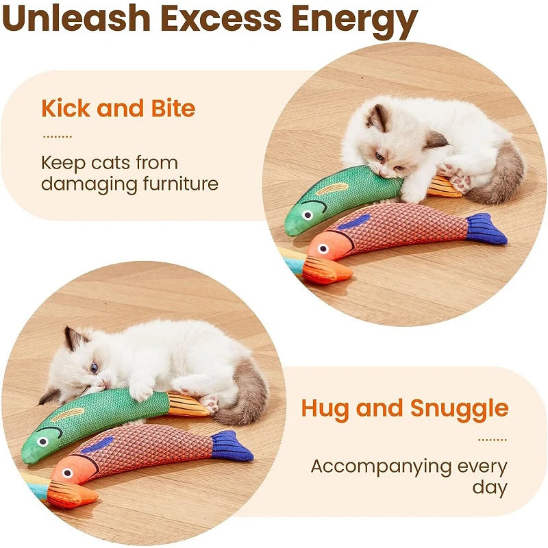Brinquedo Interativo para Gatos - Peixes Divertido com Catnip