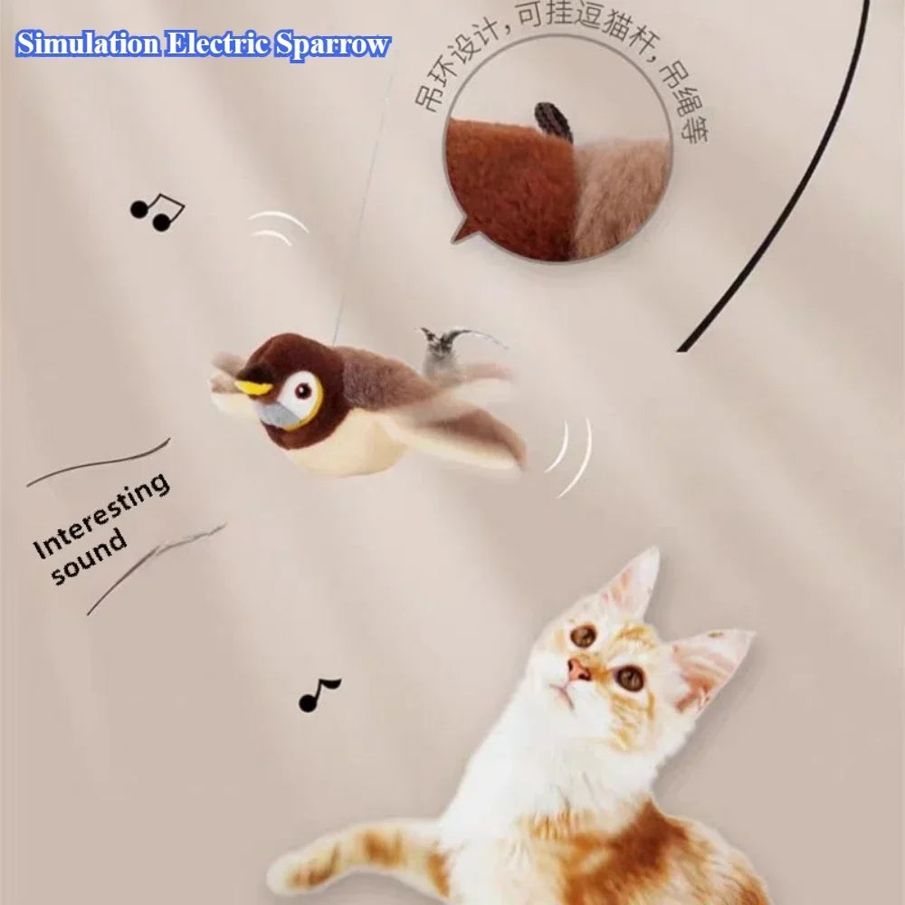 Brinquedo Interativo para Cães e Gatos - Pássaro Voador- Recarregável