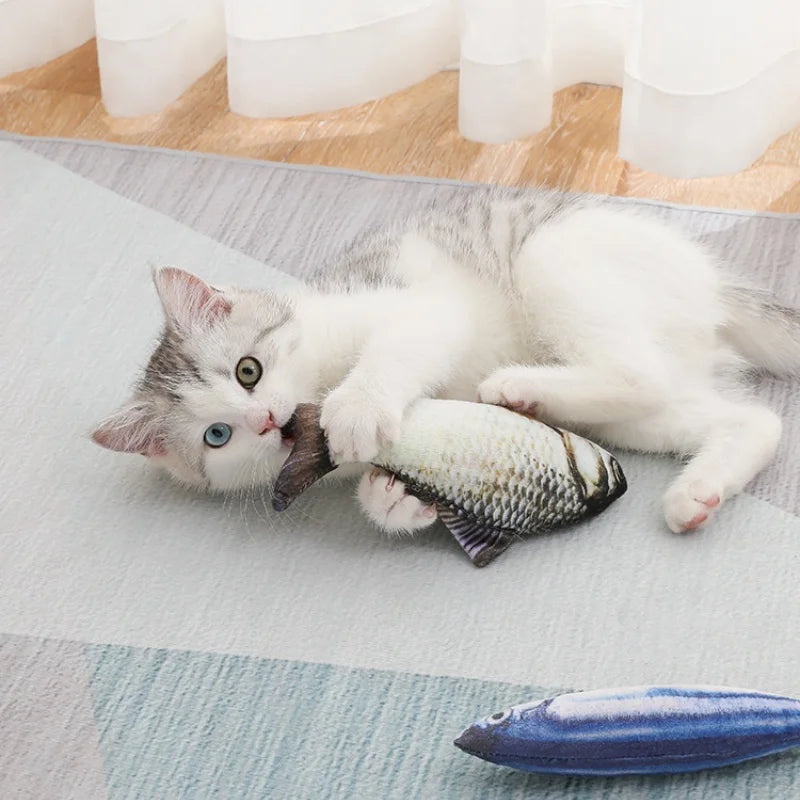 Peixe em Movimento Elétrico Realista - Brinquedo Inteligente para Gatos e Cães