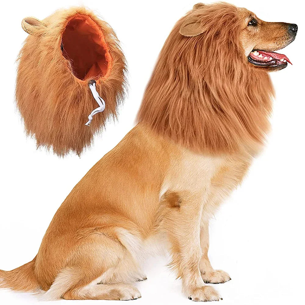 Peruca Crina de Leão para Pets – Transforme Seu Pet no Rei da Selva! 🦁