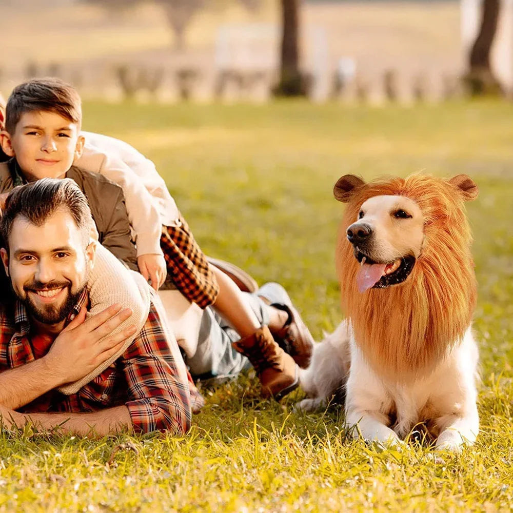 Peruca Crina de Leão para Pets – Transforme Seu Pet no Rei da Selva! 🦁