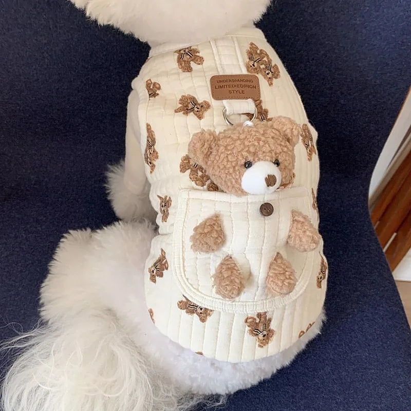 Roupa/colete para Cão e Gato - Boneco de Urso com Gancho