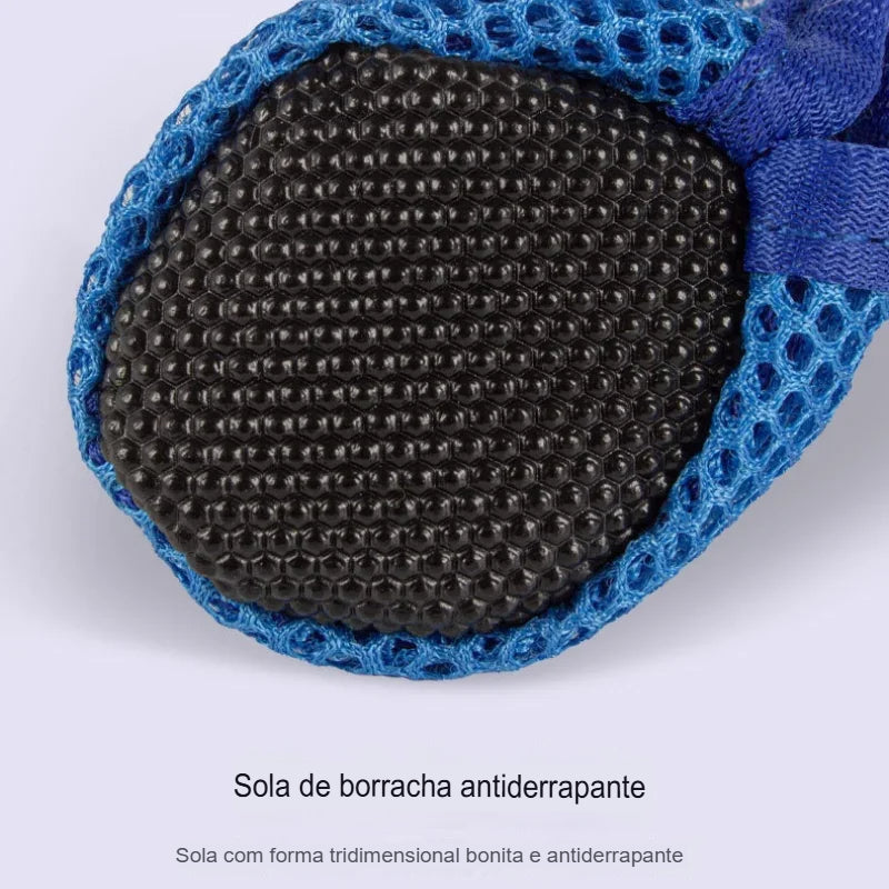 Sapatos de Malha Respirável para Cães - Kit com 4 unidades
